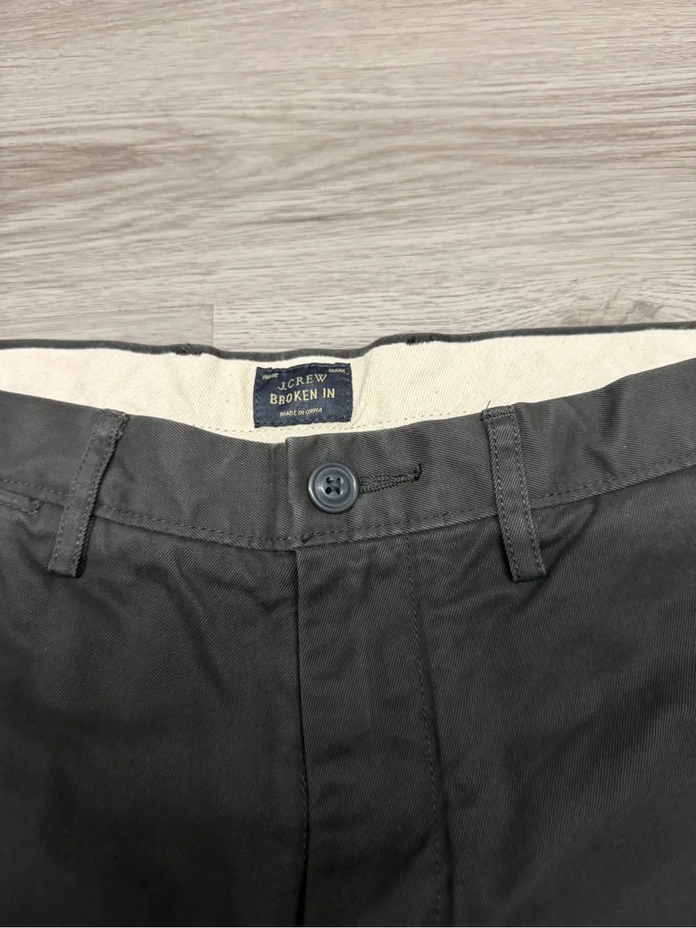 J. Crew faded Black grey Straight-Leg Chinos 770 broken in cotton